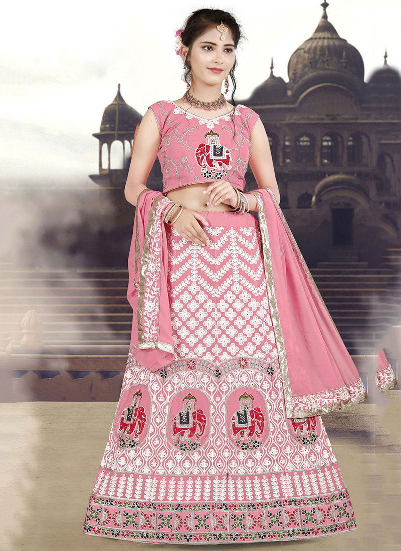 Light Pink Colour Aaradhna vol 11 Fancy Wedding Wear Faux Georgette Kids wear Latest Lehenga Choli Collection Aaradhna151